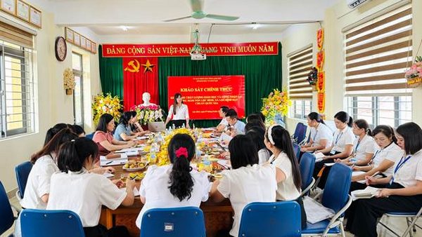 ĐOÀN ĐÁNH GIÁ NGOÀI TIẾN HÀNH KHẢO SÁT CHÍNH THỨC TẠI TRƯỜNG MẦM NON LỘC BÌNH