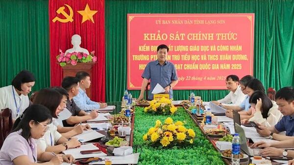 Sở Giáo dục và Đào tạo: Khảo sát kiểm định chất lượng giáo dục và trường đạt chuẩn Quốc gia tại xã Xuân Dương
