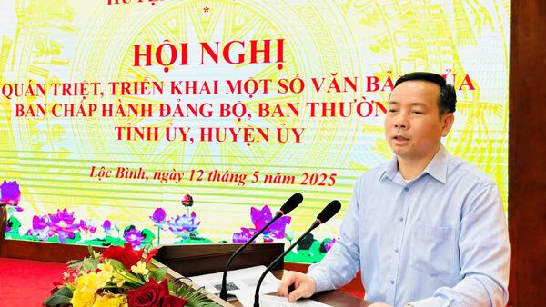 Hội nghị quán triệt, triển khai một số văn bản của  Ban Chấp hành Đảng bộ tỉnh, Ban Thường vụ Tỉnh ủy, Huyện ủy