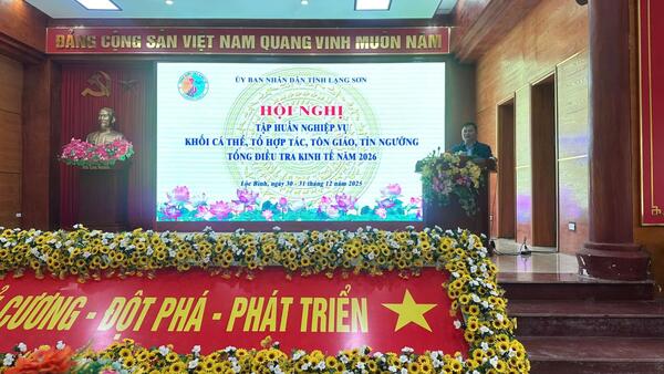 Uỷ ban nhân dân xã Lộc Bình phối hợp với Thống kê tỉnh Lạng Sơn tổ chức Hội nghị tập huấn nghiệp vụ điều tra khối cá thể, tổ hợp tác, cơ sở tôn giáo, tín ngưỡng trong Tổng điều tra kinh tế năm 2026